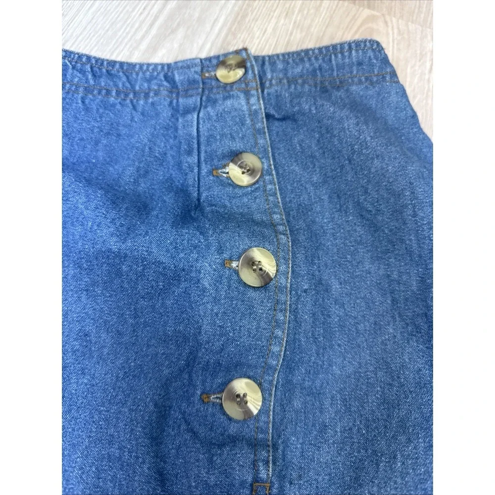VTG Truly Yours Womens Y2K Blue Denim Maxi Front Slit Button Skirt Causal Sz 22W